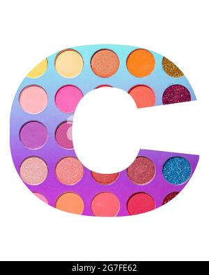 Lettre C, avec arrière-plan de cercles colorés Banque D'Images
