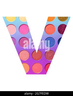 Lettre v de l'alphabet, avec arrière-plan de cercles colorés Banque D'Images