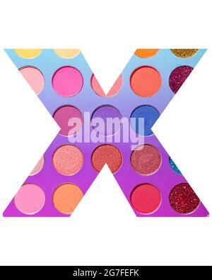 Lettre x alphabétique, avec arrière-plan de cercles colorés Banque D'Images