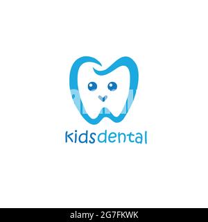 Enfant Dental logo Illustration Design Mascot Illustration de Vecteur