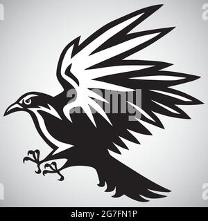 Logo Crow vecteur noir et blanc Illustration de Vecteur