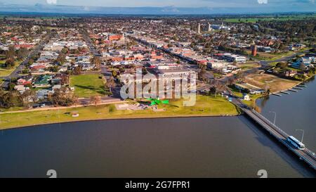 Yarrawonga, Victoria Australie - 13 juillet 2021 : la ville de Yarrawonga, au sud du lac Mulwala Banque D'Images