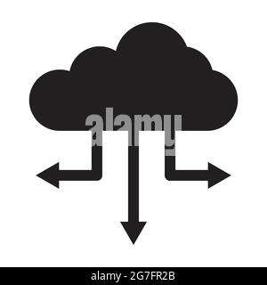 Vecteur d'icône de service Cloud pour la conception graphique, le logo, le site Web, les médias sociaux, l'application mobile, illustration de l'interface utilisateur Illustration de Vecteur