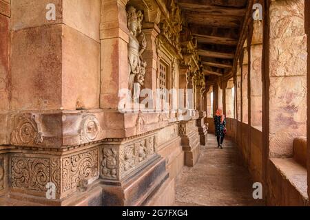 Vue sur le temple de Durga à Aihole. Une des destinations touristiques célèbres à karnataka, en Inde. Banque D'Images