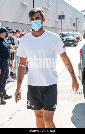 Turin, Italie. 14 juillet 2021. Mattia Perin de Juventus FC arrive à J Medical. Le Juventus FC commence les entraînements d'avant-saison le 14 juillet. Credit: Nicolò Campo/Alay Live News Banque D'Images