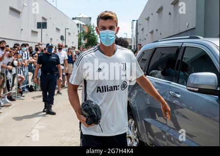 Turin, Italie. 14 juillet 2021. Daniele Rugani de Juventus FC arrive à J Medical. Le Juventus FC commence les entraînements d'avant-saison le 14 juillet. Credit: Nicolò Campo/Alay Live News Banque D'Images