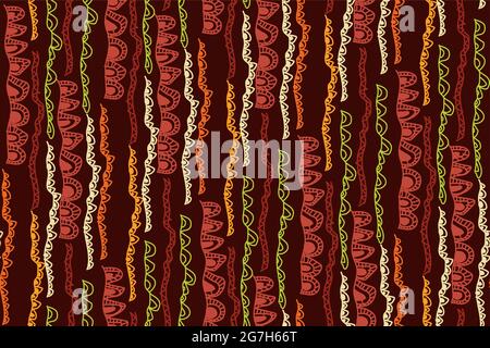 Tissu à imprimé africain, décoration ethnique faite à la main, motifs tribaux sans couture éléments géométriques. Vector texture, afro textile Ankara style de mode. Illustration de Vecteur