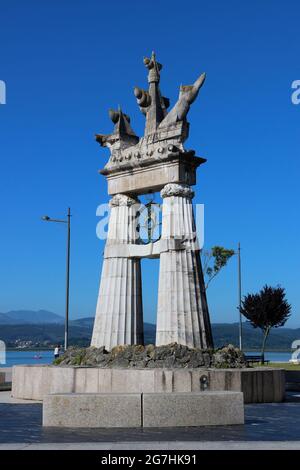 Monument pour Juan de la Cosa 15th siècle navigateur et cartographe Santona Cantabria Espagne Banque D'Images