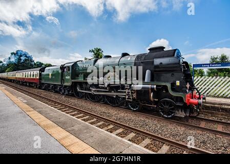 Royal Scot 46100 traversée de long Preston le 14 juillet 2021 Banque D'Images