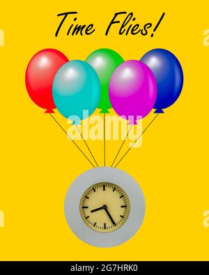 Time Flies, Flying Clock Banque D'Images