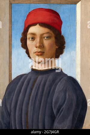 Portrait d'une jeunesse par Filippino Lippi (1457-1504), huile et tempera à panel, c. 1485 Banque D'Images