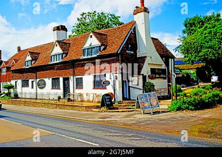 Cafe Bar Otford Village, Kent, Angleterre Banque D'Images