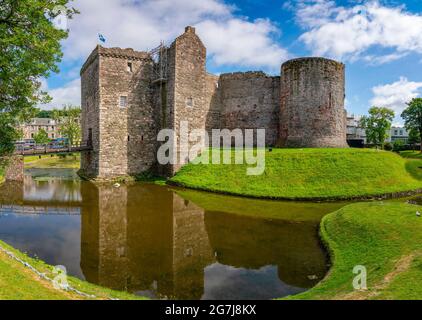 Vue extérieure du château de Rothesay à Rothesay, île de Bute, Argyll et Bute, Écosse, Royaume-Uni Banque D'Images