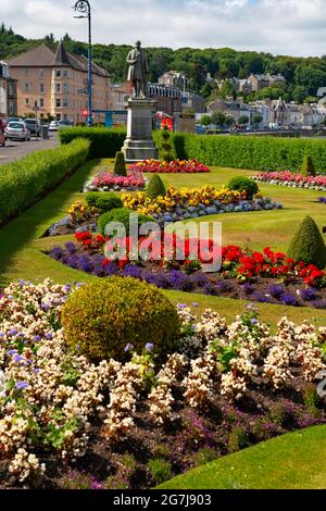 Jardin de fleurs dans les jardins d'hiver sur l'esplanade de Rothesay à Rothesay, île de Bute, Argyll et Bute, Écosse, Royaume-Uni Banque D'Images