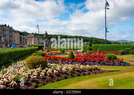 Jardin de fleurs dans les jardins d'hiver sur l'esplanade de Rothesay à Rothesay, île de Bute, Argyll et Bute, Écosse, Royaume-Uni Banque D'Images