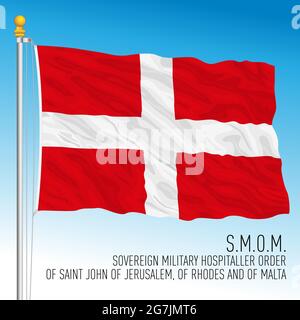 Drapeau officiel de l'ordre militaire souverain de Malte, Rome, illustration vectorielle Illustration de Vecteur