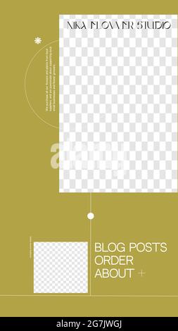 Page verticale de vente d'interface utilisateur avec arrière-plan transparent. Modèle d'histoires monochromes simples pour les médias sociaux. Illustration vectorielle Illustration de Vecteur