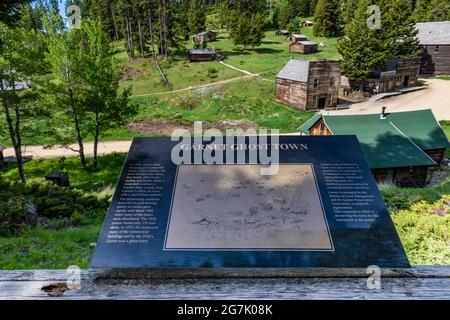 Garnet ville fantôme qui était autrefois la maison des mineurs d'or et de leurs familles, Montana, USA Banque D'Images