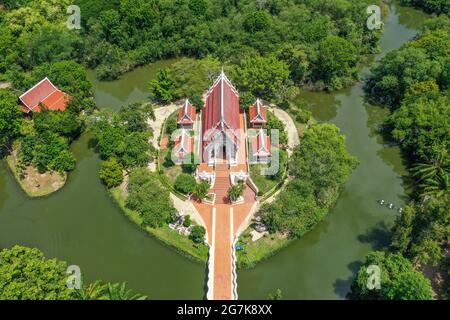 Temple Wat Thap Pho Thong à Ratchaburi, Thaïlande Banque D'Images