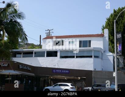 West Hollywood, Californie, États-Unis 14 juillet 2021 UNE vue générale de l'emplacement original/ancien du restaurant Spago où de nombreux célébrés y compris Madonna, Michael Jackson, Tom Cruise, Oprah Winfrey, cher, Lucille ball, Mariah Carey, Nicole Kidman, Jack Nicholson, Dolly Parton, Diana Ross, Farrah Fawcett, Tina Turner, Halle Berry, Meg Ryan, George Michael, Jodie Foster, Clint Eastwood et beaucoup d'autres au 1114 Horn Avenue le 14 juillet 2021 à West Hollywood, Californie, États-Unis. Photo par Barry King/Alay stock photo Banque D'Images