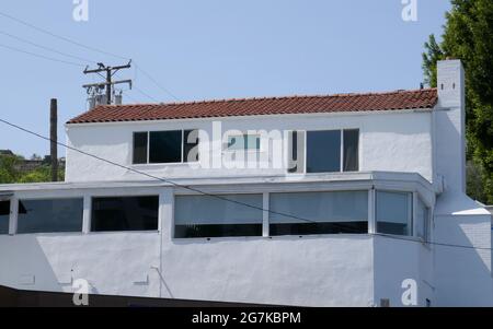 West Hollywood, Californie, États-Unis 14 juillet 2021 UNE vue générale de l'emplacement original/ancien du restaurant Spago où de nombreux célébrés y compris Madonna, Michael Jackson, Tom Cruise, Oprah Winfrey, cher, Lucille ball, Mariah Carey, Nicole Kidman, Jack Nicholson, Dolly Parton, Diana Ross, Farrah Fawcett, Tina Turner, Halle Berry, Meg Ryan, George Michael, Jodie Foster, Clint Eastwood et beaucoup d'autres au 1114 Horn Avenue le 14 juillet 2021 à West Hollywood, Californie, États-Unis. Photo par Barry King/Alay stock photo Banque D'Images