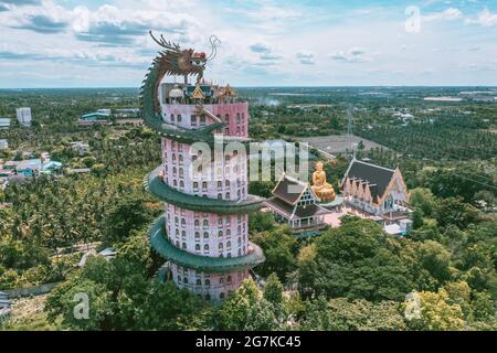 Temple du Dragon Wat Samphran à Nakhon Pathom, Thaïlande Banque D'Images