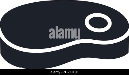 Silhouette de viande. Silhouettes isolées noires. Icône de remplissage en continu. Design moderne en glyphe. Illustration vectorielle. Produits à base de viande. Ingrédients alimentaires Illustration de Vecteur