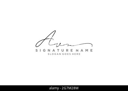AV lettre Signature logo Template Design élégant logo signe symbole modèle icône vectorielle Illustration de Vecteur