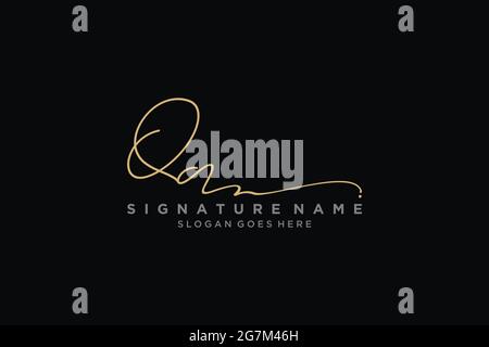 QA lettre Signature logo Template Design élégant logo Sign symbole modèle icône vectorielle Illustration de Vecteur