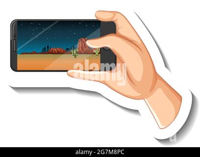 Un modèle d'autocollant de smartphone portable avec illustration de l'icône  de social emoji Image Vectorielle Stock - Alamy