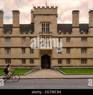 Entrée principale de Wadham College, Oxford, Parks Rd, OX1 3PN; l'un des collèges constitutifs de l'Université d'Oxford, fondée en 1610 par Dorothy Wadham Banque D'Images