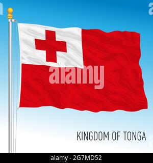 Drapeau national officiel des Tonga, océanie, illustration vectorielle Illustration de Vecteur