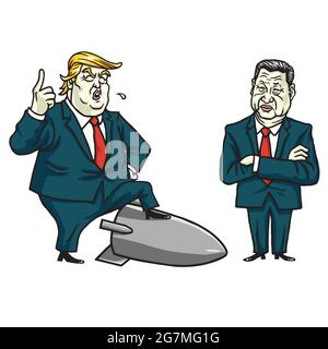 Donald Trump et Xi Jinping dessin vectoriel Illustration de Vecteur