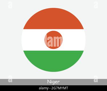 Drapeau rond du Niger. Icône de bannière de bouton circulaire Nigerien. Vecteur EPS Illustration de Vecteur