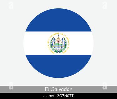 Drapeau circulaire d'El Salvador. Icône de bannière de bouton circulaire salvadorienne. Salvadorien Salvadorien Guanaco drapeau EPS vecteur Illustration de Vecteur