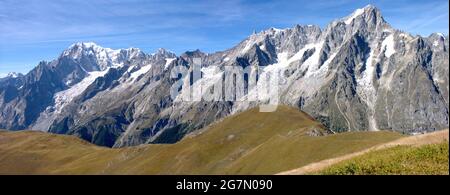 Monte Bianco versante italiano, Italie Banque D'Images