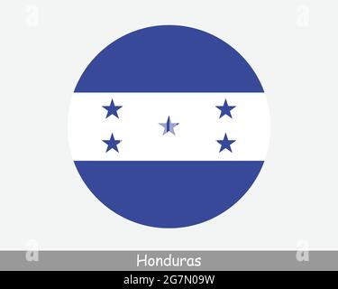 Drapeau rond du Honduras. Icône de bannière de bouton circulaire hondurien. Vecteur EPS Illustration de Vecteur