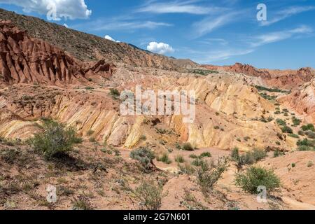 Skazka (Fairytale) Canyon, près de la partie sud du lac Issyk-Kul, Kirghizistan Banque D'Images