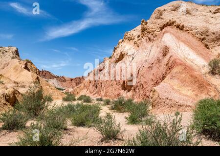 Skazka (Fairytale) Canyon, près de la partie sud du lac Issyk-Kul, Kirghizistan Banque D'Images