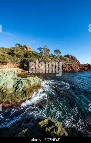 FRANCE, VAR (83) ESTEREL, CAP DRAMONT Banque D'Images