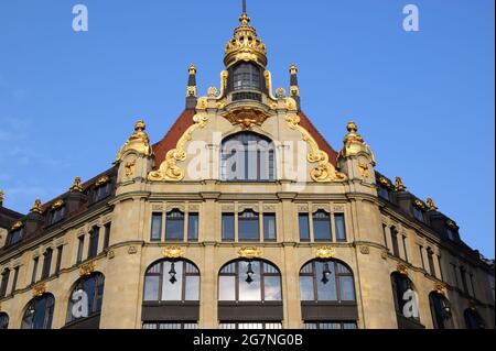 Façade représentative de l'Art Nouveau à Leipzig Banque D'Images