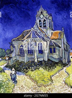 L'église d'Auvers-sur-Oise, vue du Chevet par Vincent van Gogh (1853-1890), huile sur toile, 1890 Banque D'Images