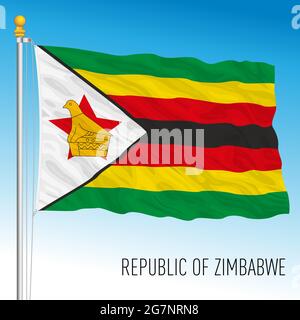 Drapeau national officiel du Zimbabwe, pays africain, illustration vectorielle Illustration de Vecteur