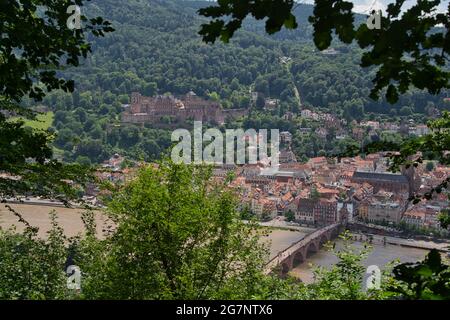 Heidelberg, Allemagne - une ville universitaire et une destination touristique populaire, le château de Heidelberg, très célèbre Banque D'Images