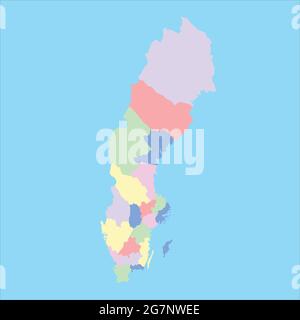 Carte vectorielle de la Suède pour étudier le monde Illustration de Vecteur