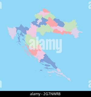 Carte vectorielle de la Croatie pour étudier le monde Illustration de Vecteur