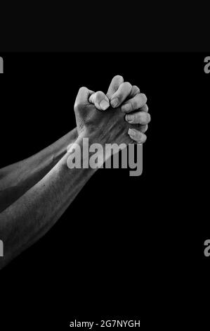 Mouvements de la main en noir et blanc Banque D'Images