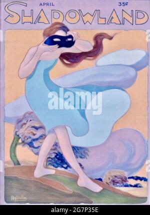 Couverture du magazine artistique Shadowland classique des années 1920. Œuvres d'art de A. M. Hopfmuller.