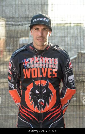 MANCHESTER, ROYAUME-UNI. 15 JUILLET Sam Masters - Wolverhampton Parrys International Wolves lors du match SGB Premiership entre Belle vue Aces et Wolverhampton Wolves au National Speedway Stadium, Manchester, le jeudi 15 juillet 2021. (Credit: Ian Charles | MI News) Credit: MI News & Sport /Alay Live News Banque D'Images