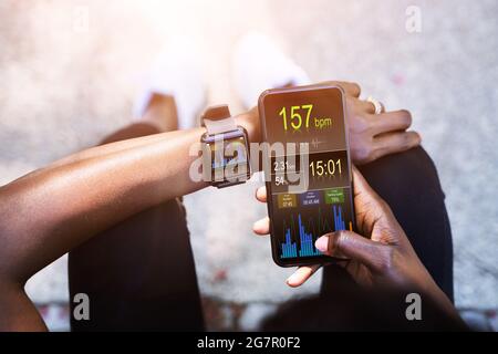 Gadget Smart Watch Health pour la course à pied. Application Runner Banque D'Images